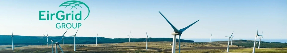 EirGrid logo next to a wind farm